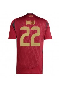 Fotbalové Dres Belgie Jeremy Doku #22 Domácí Oblečení ME 2024 Krátký Rukáv